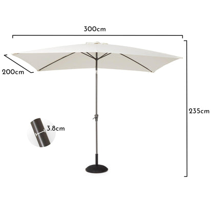 10 Seater Rattan Cube Outdoor Dining Set with Cream Parasol - Grey Weave Polywood Top - Laura James