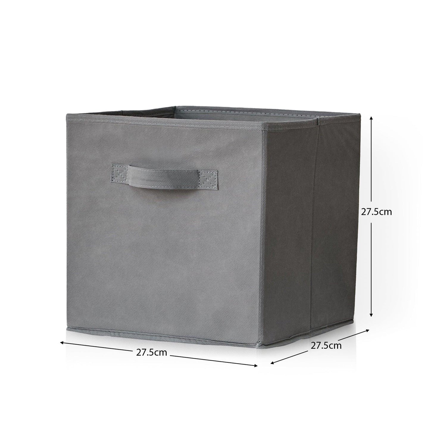 16 Cube Storage Unit - Chalk White - Two 8x2 Units - Grey Basket