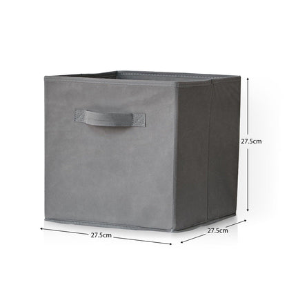 16 Cube Storage Unit - Chalk White - Two 8x2 Units - Grey Basket