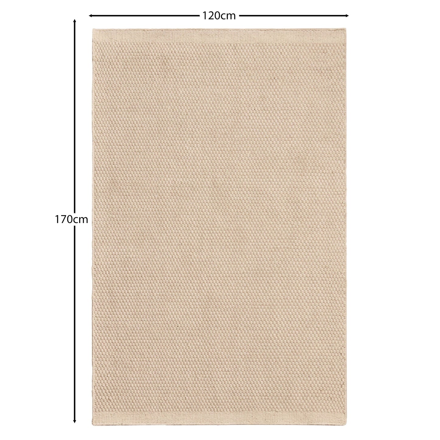 Cotham Clay & Natural Striped Wool with Cotton Rug - 120 x 170cm