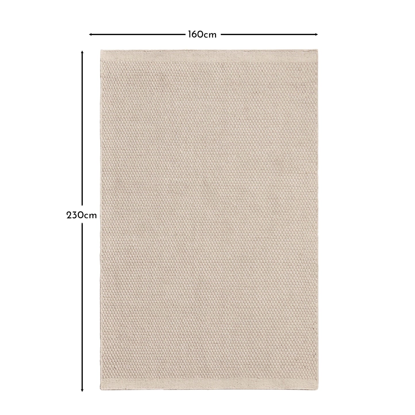 Cotham Clay & Natural Striped Wool with Cotton Rug - 160 x 230cm