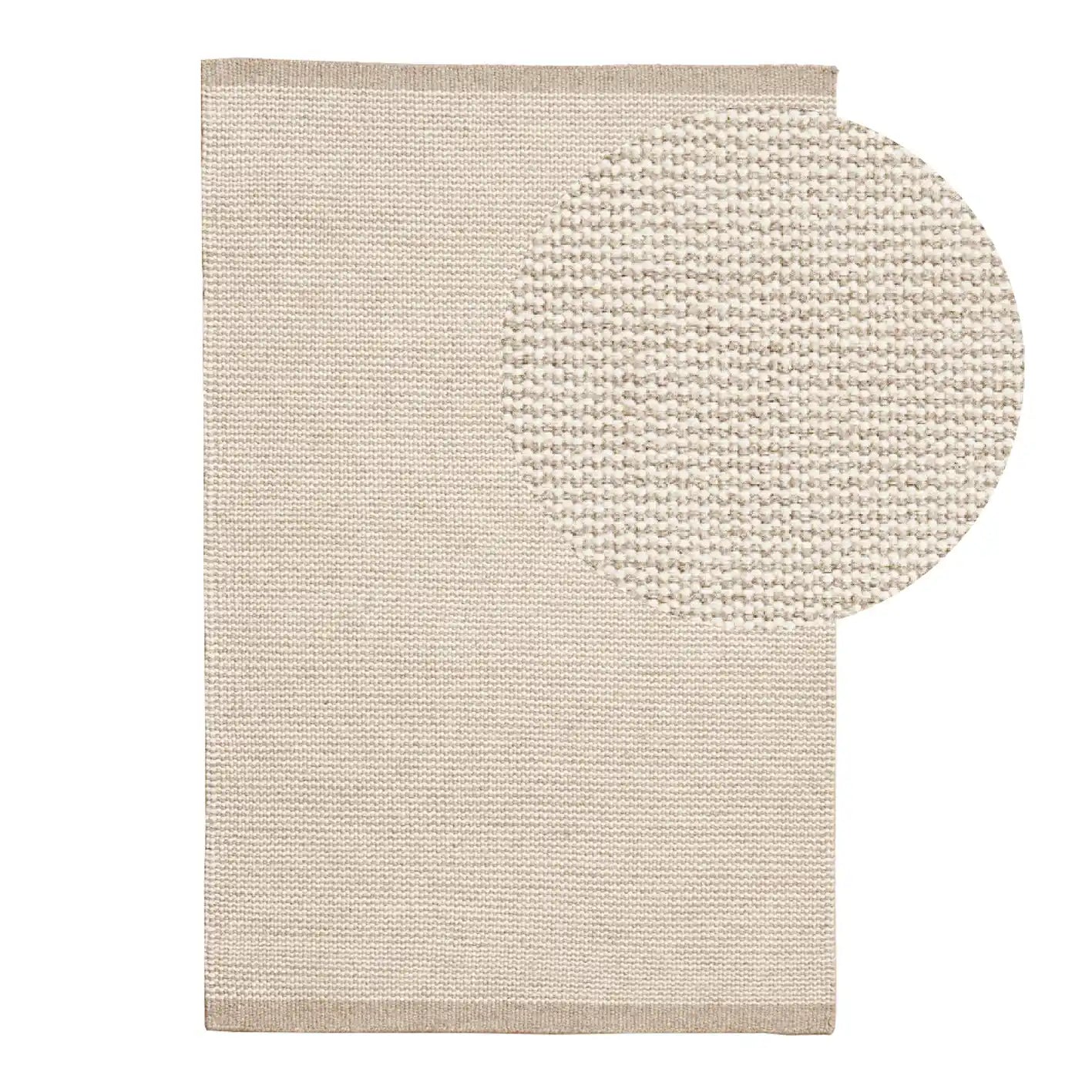 Cotham Clay and Natural Striped Wool and Cotton Rug - 120x170cm - Laura James