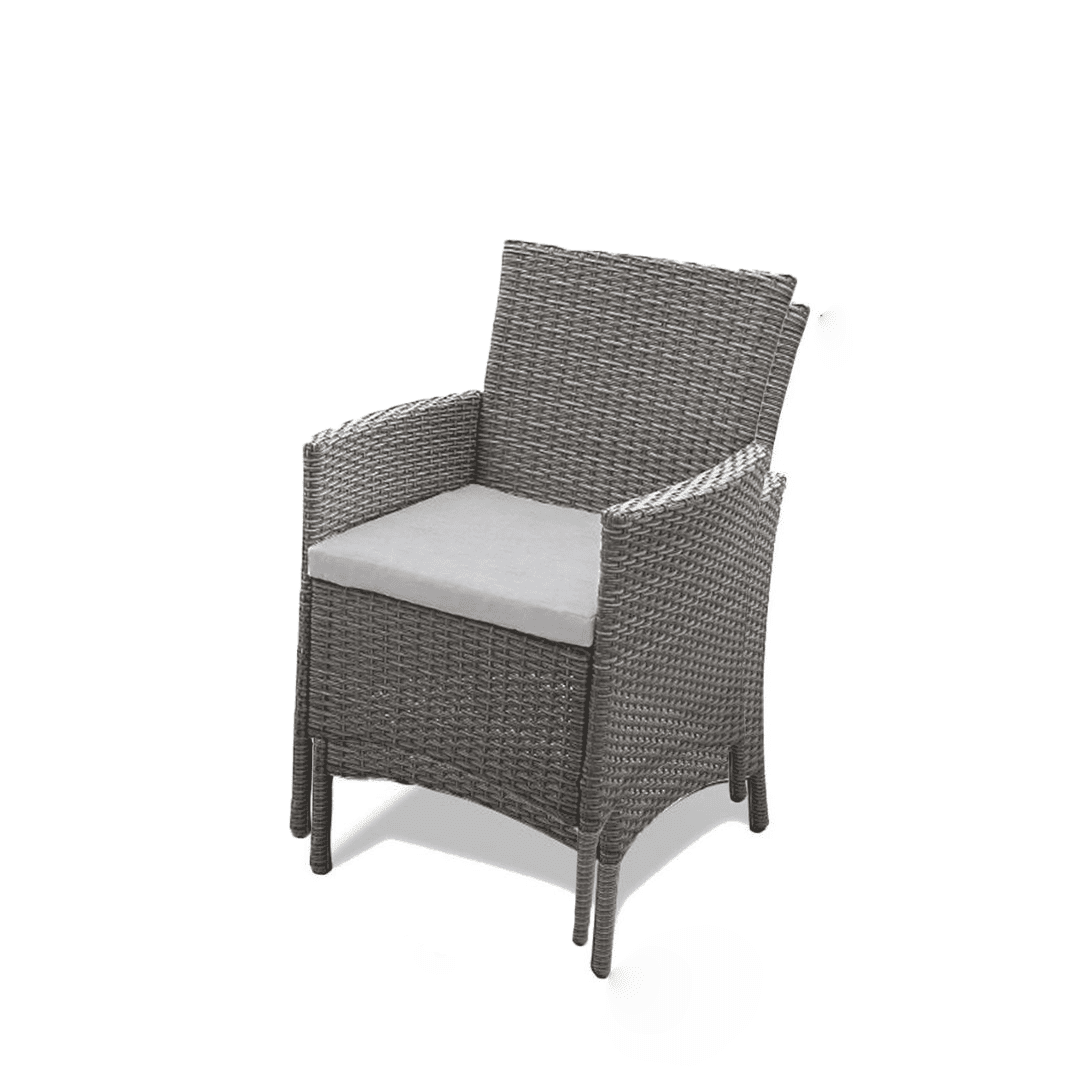 Outdoor Dining Chairs - Set Of 2 - Grey Rattan