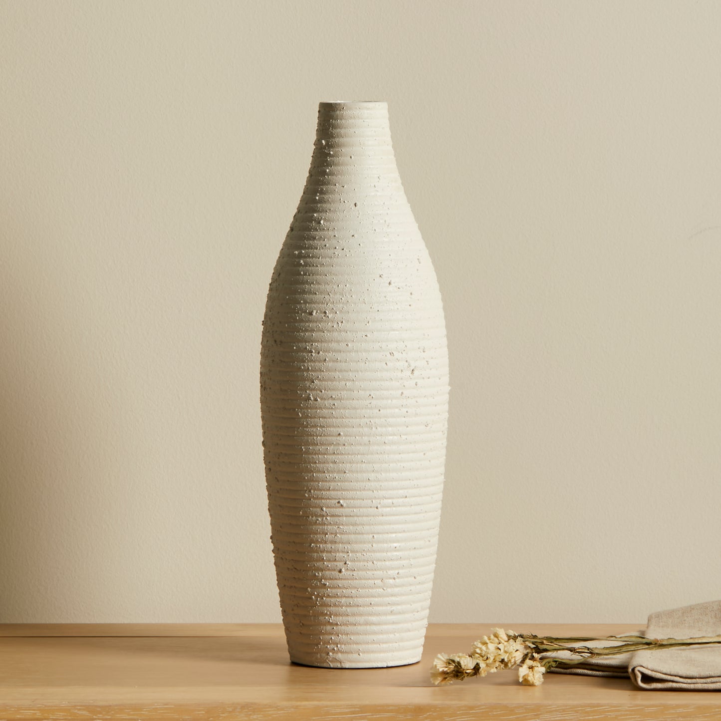 Ripley Ceramic Vase - Concrete Effect - 26cm