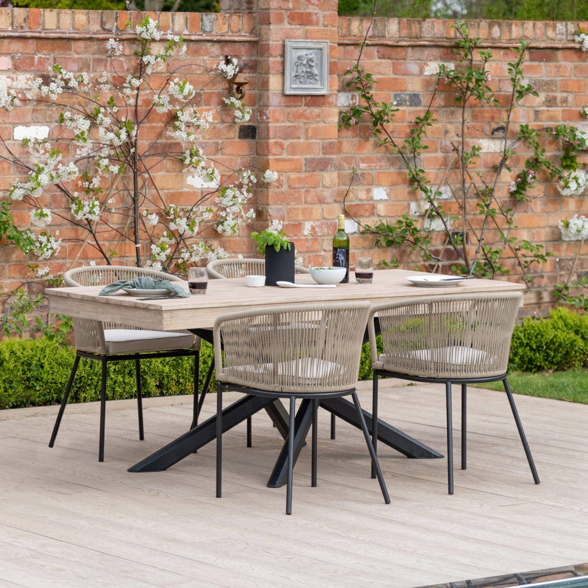 Whitewashed outdoor dining table sale