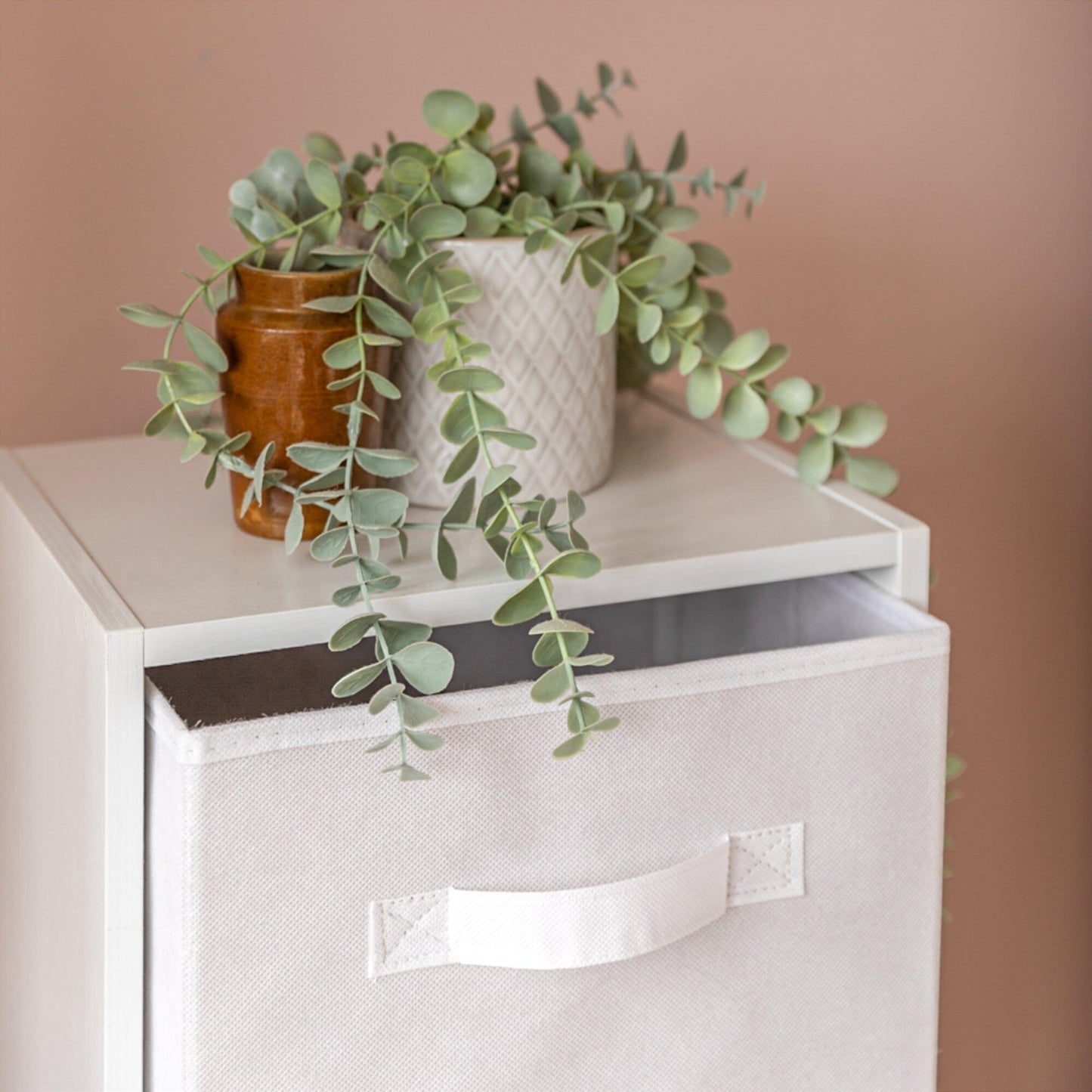 3 Tier White Cube Storage Unit (White Baskets) - Laura James