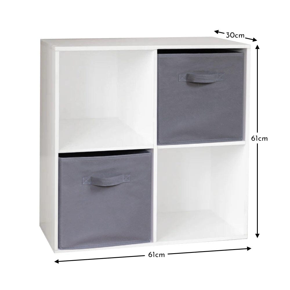 4-cube-white-bookcase-wooden-display-unit-shelving-storage-bookshelf-shelves-grey-basket-laura-james