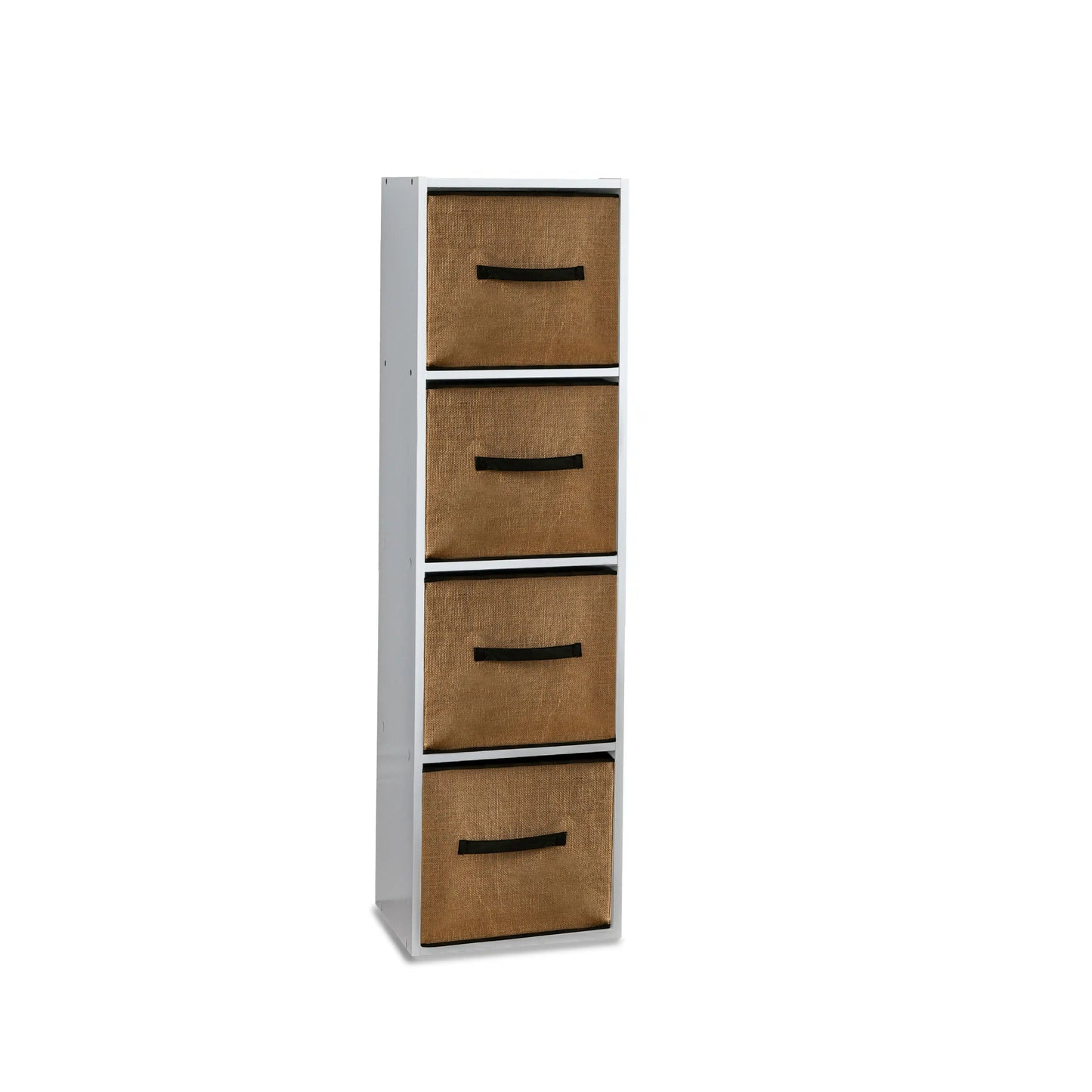 4 Tier Storage Unit / Chalk White Bookcase