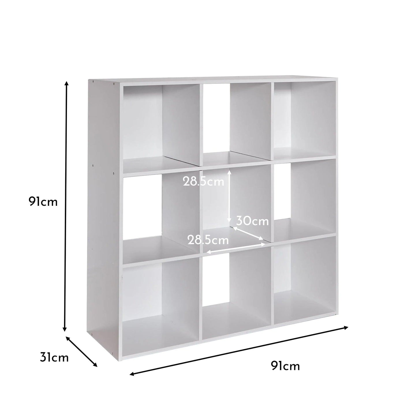 9 Cube Storage Unit / White Bookcase - Laura James