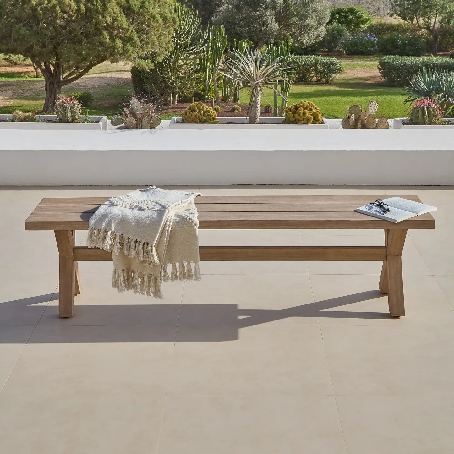 Arbor Dining Bench - Brushed Light Acacia - 170cm -Laura James 

