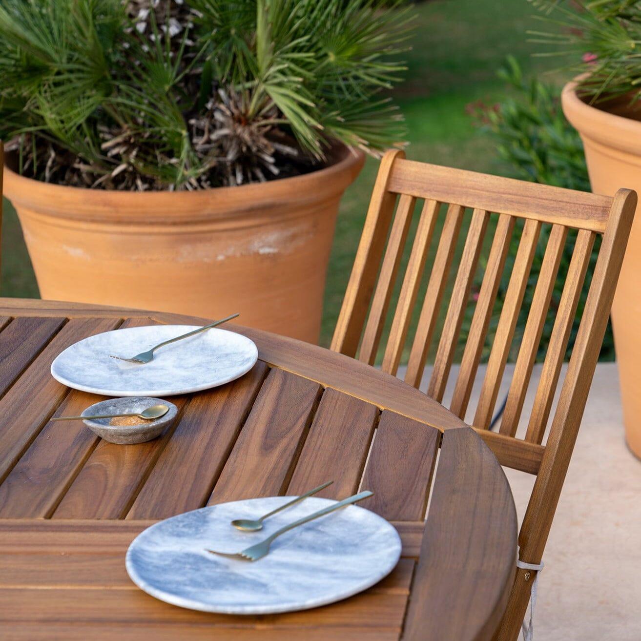 Ashby 4 Seater Round Wooden Garden Dining Set - 100cm - Laura James