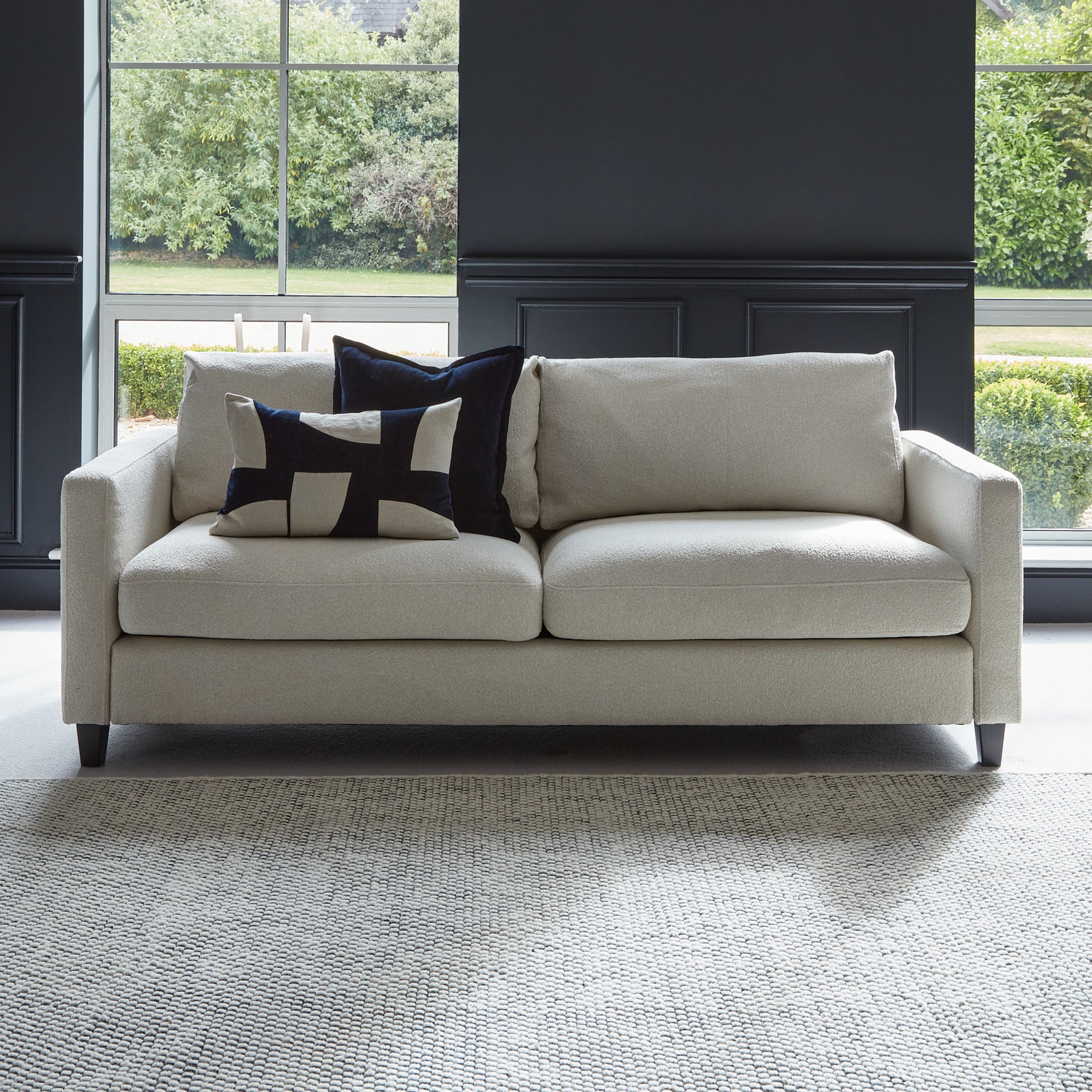 Ava Beige Boucle 3 Seater Sofa - Laura James