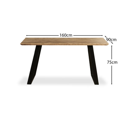 Atlas Mangowood Dining Table with Black Legs - Laura James

