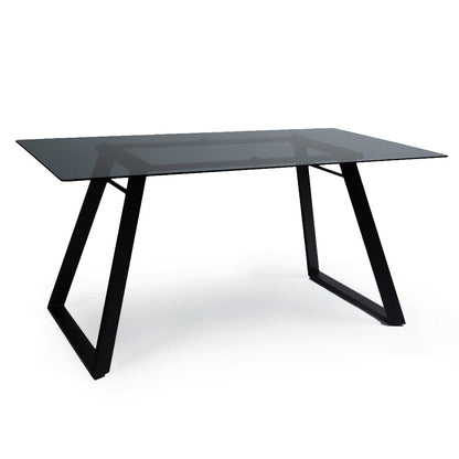 Atlas Smoked Glass Dining Table with Metal Legs