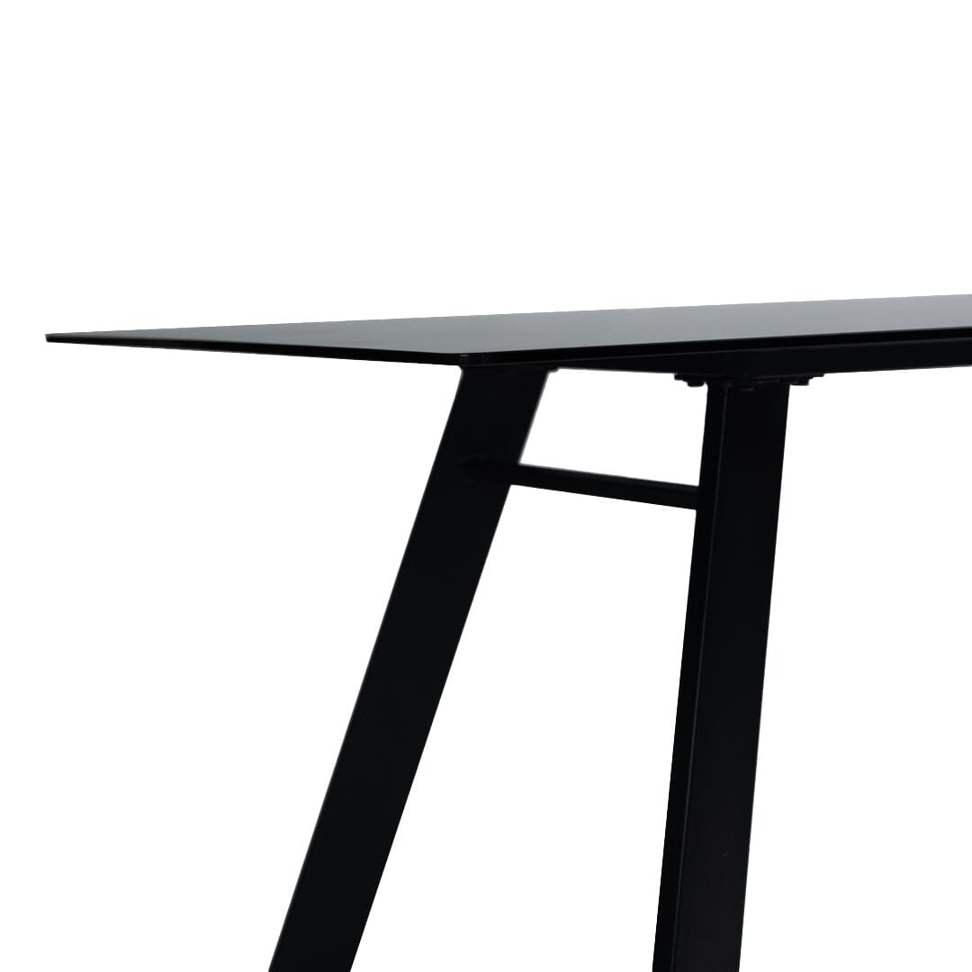 Atlas Smoked Glass Dining Table with Metal Legs