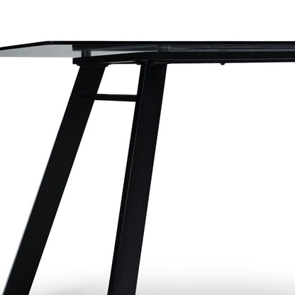 Atlas Smoked Glass Dining Table with Metal Legs