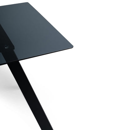 Atlas Smoked Glass Dining Table with Metal Legs