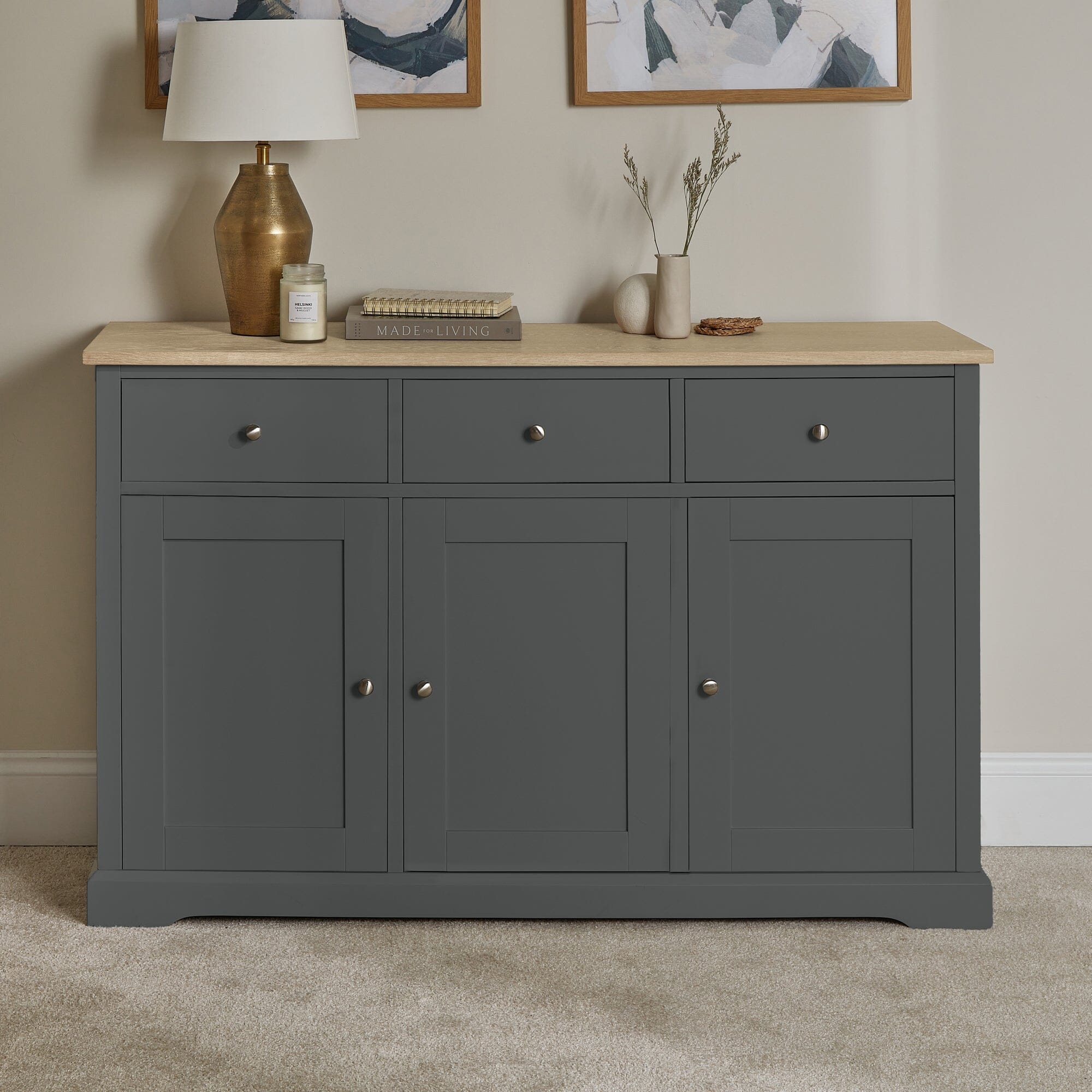 Chatsworth Sideboard - 130cm - Slate Grey - Laura James