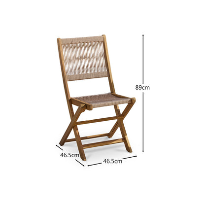 Cove Whitewash Rope Chair with Natural Rope - Set of 2

