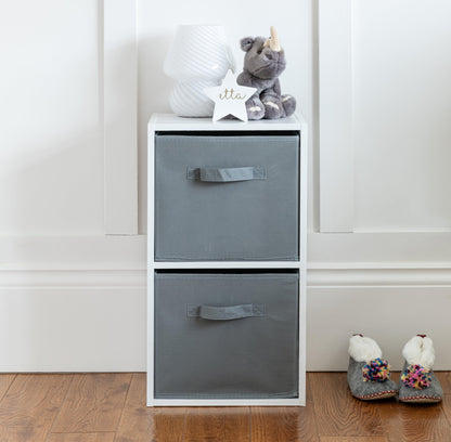 2 Tier Storage Unit / White Bookcase - Laura James