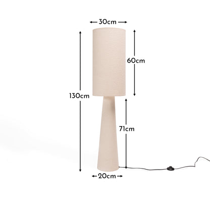 Chattendon 130cm Floor Lamp - Ivory Boucle - Laura James

