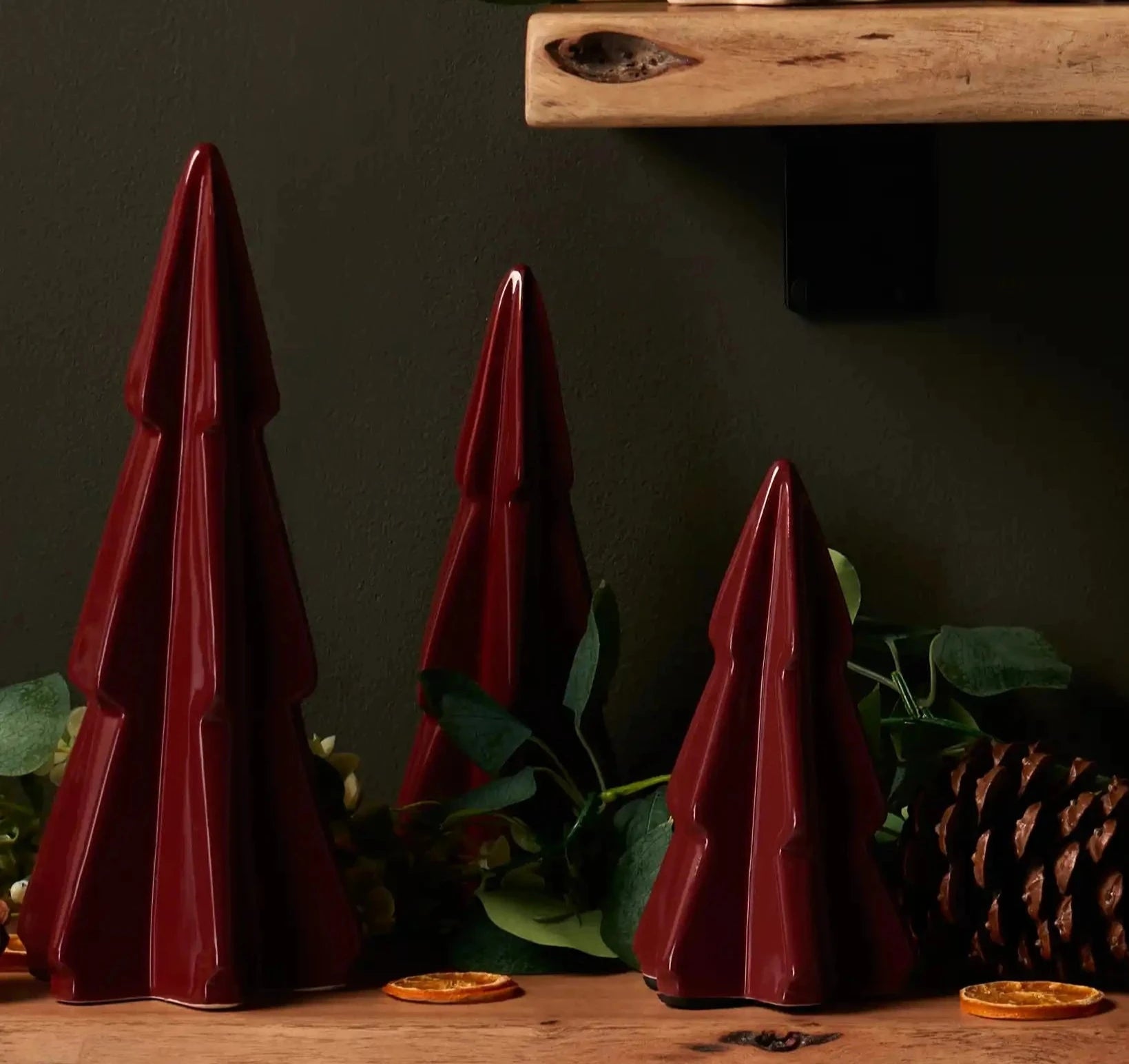 Red Ceramic Tree - Set Of 3 - Laura James

