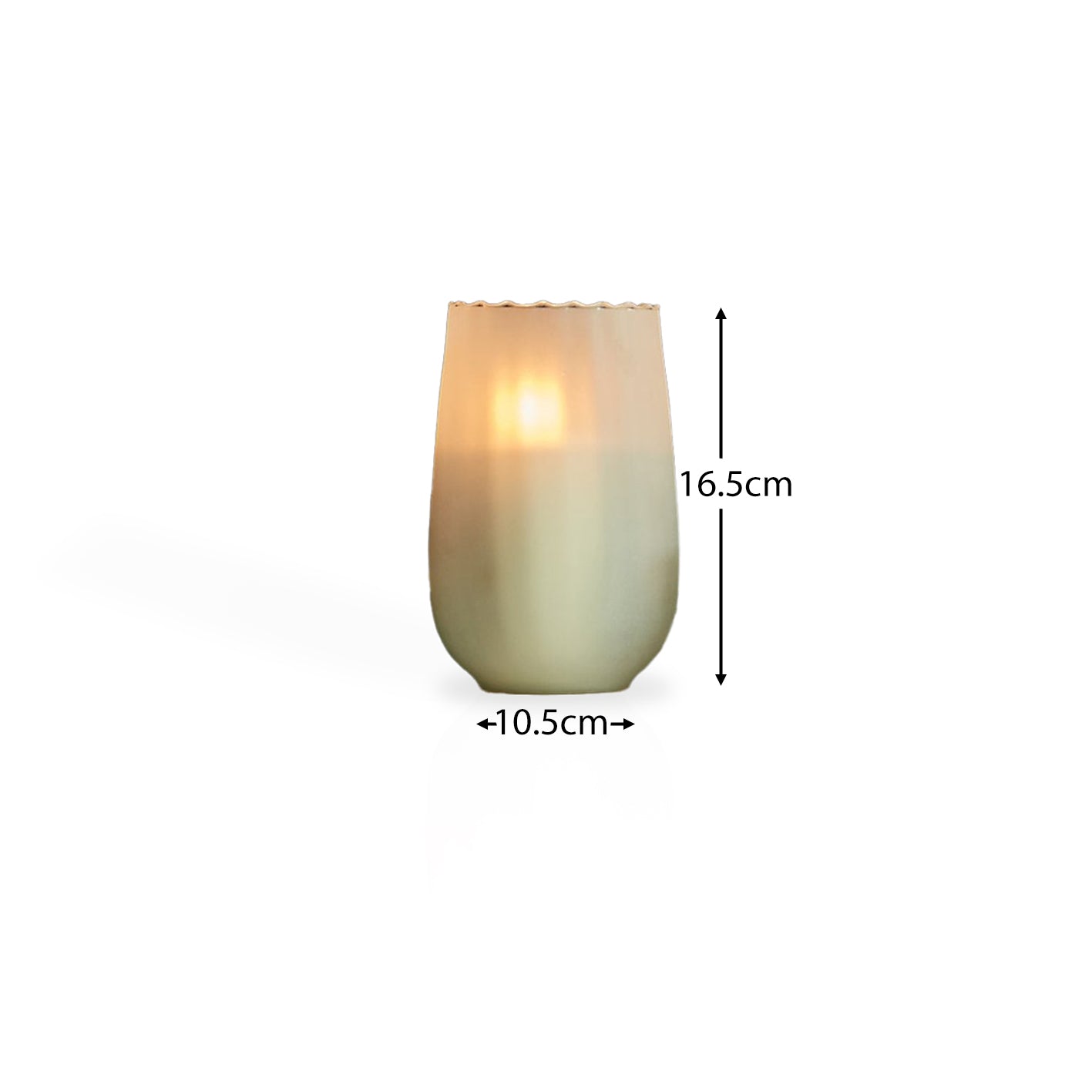 Dalen 16cm Frosted Glass Candle Holder - Laura James

