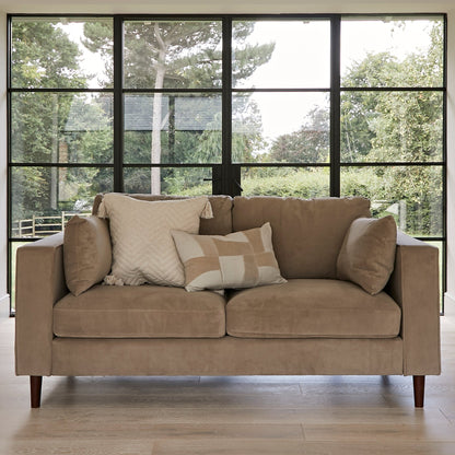 Emily 2 Seater Sofa - Driftwood with Dark Oak Legs