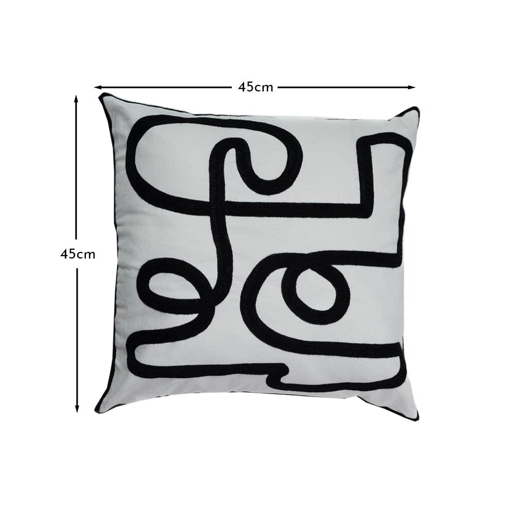 Epworth 45x45cm Cushion Cover - Noir Black