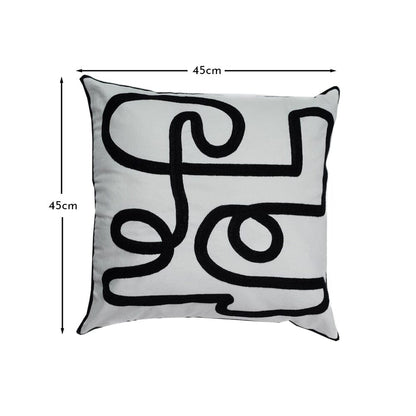 Epworth 45x45cm Cushion Cover - Noir Black