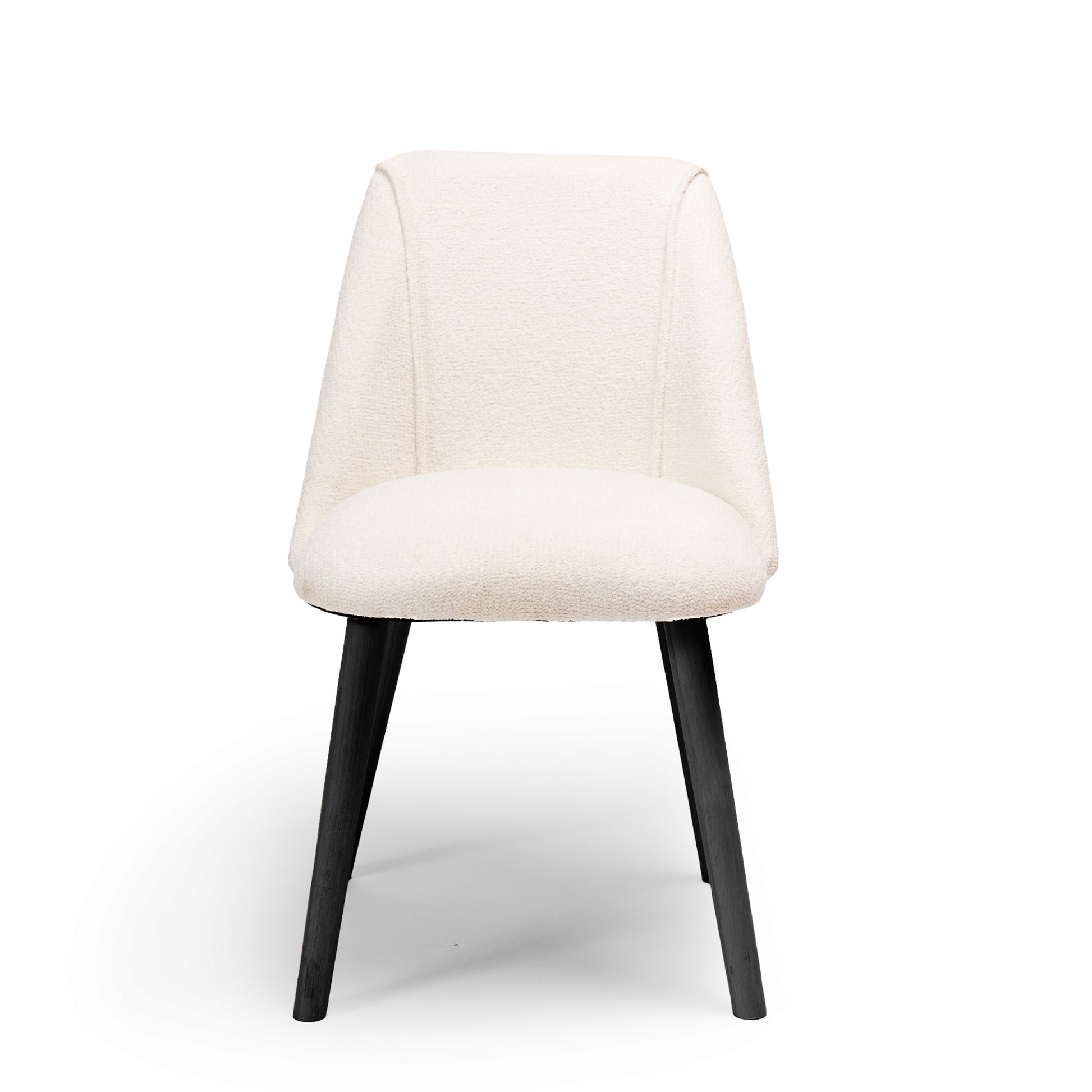 Freya Boucle Dining Chairs with Black Legs - Laura James