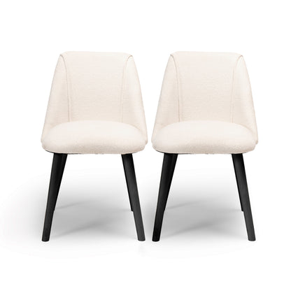 Freya Boucle Dining Chairs with Black Legs - Laura James