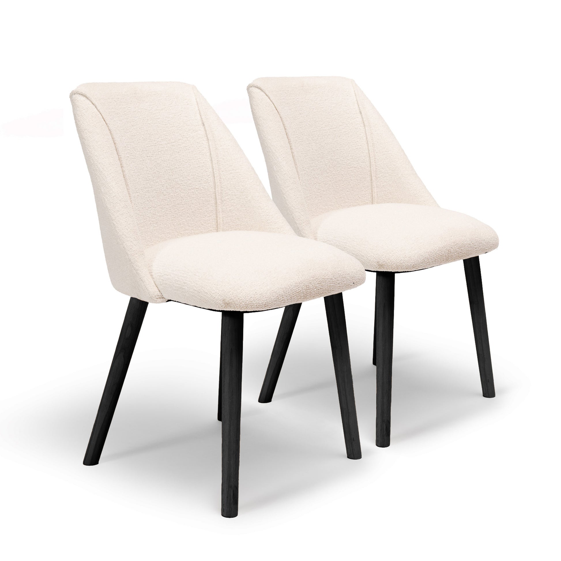 Freya Boucle Dining Chairs with Black Legs - Laura James