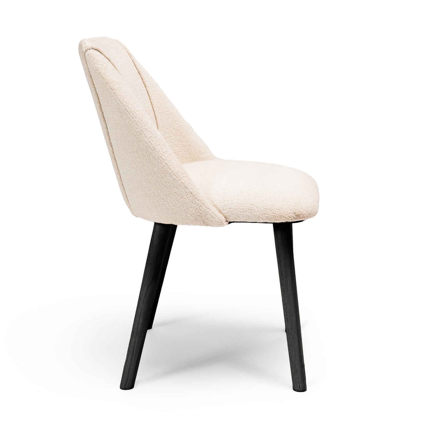 Freya Boucle Dining Chairs with Black Legs - Laura James