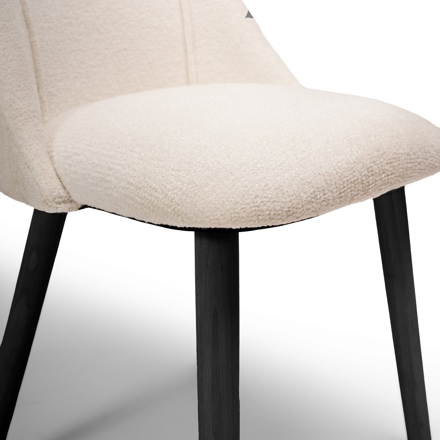 Freya Boucle Dining Chairs with Black Legs - Laura James