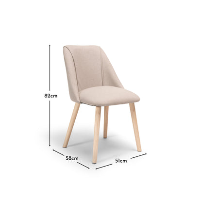 Freya Grey Twill Dining Chairs with Whitewash Legs - Laura James