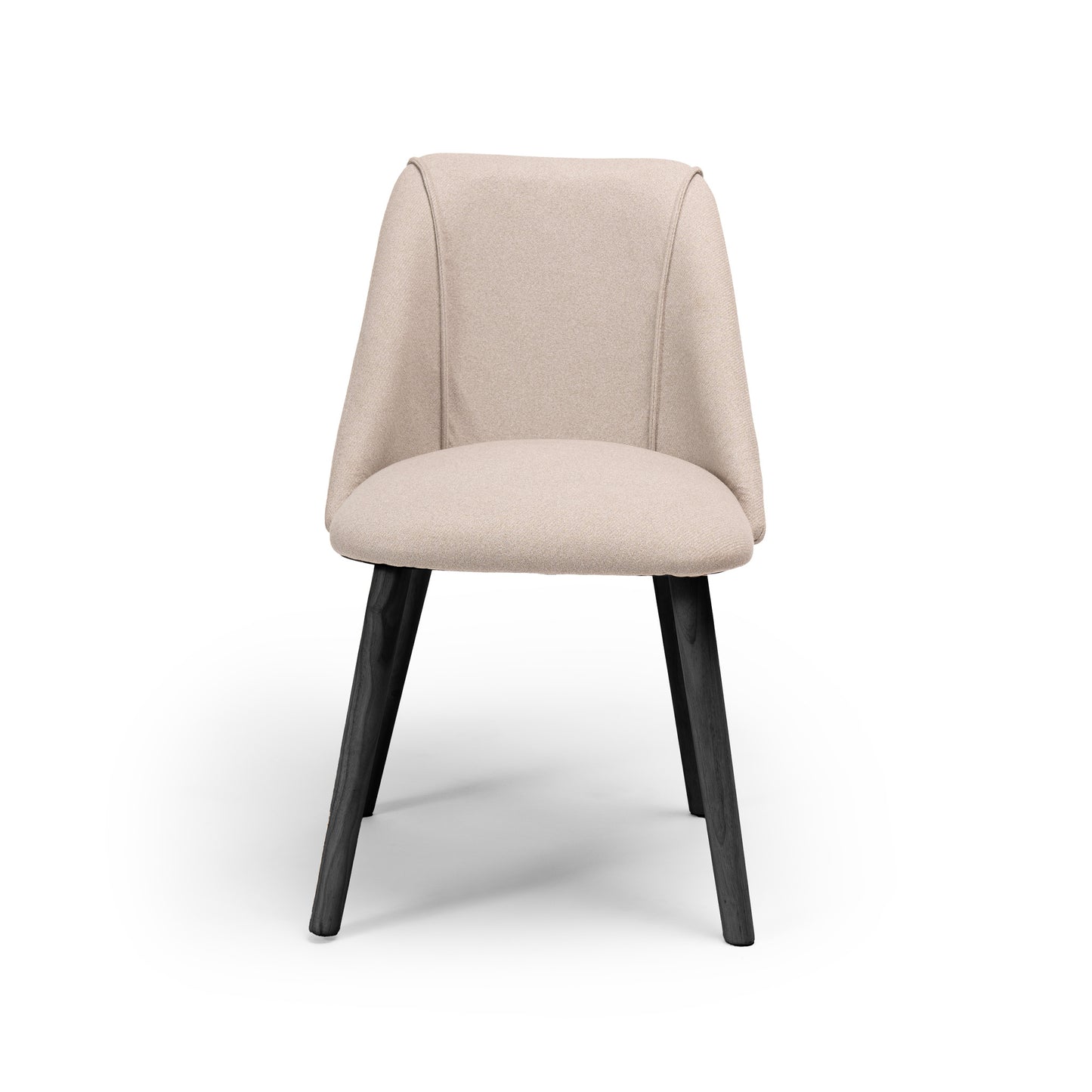 Freya Grey Twill Dining Chairs with Black Legs - Laura James