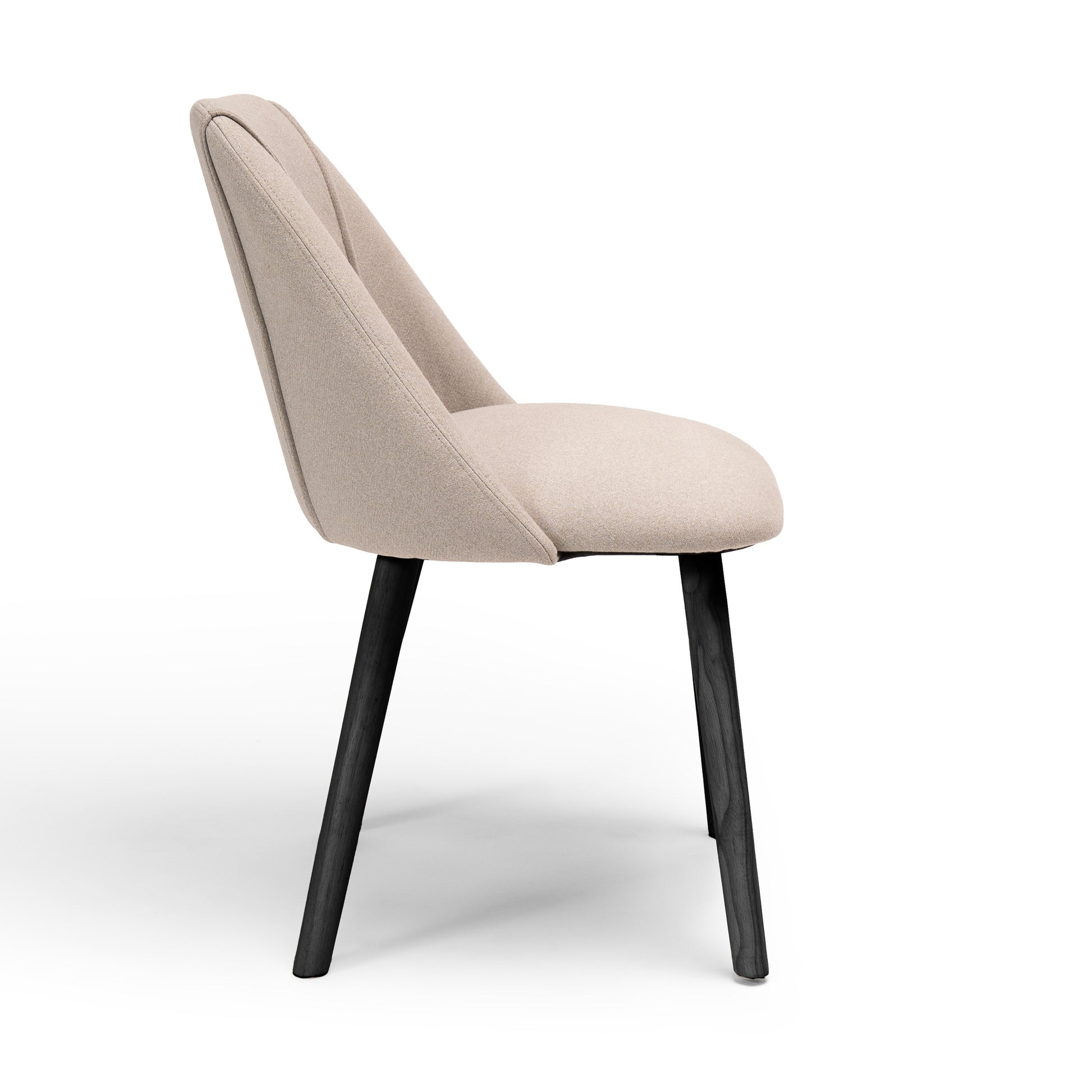 Freya Grey Twill Dining Chairs with Black Legs - Laura James