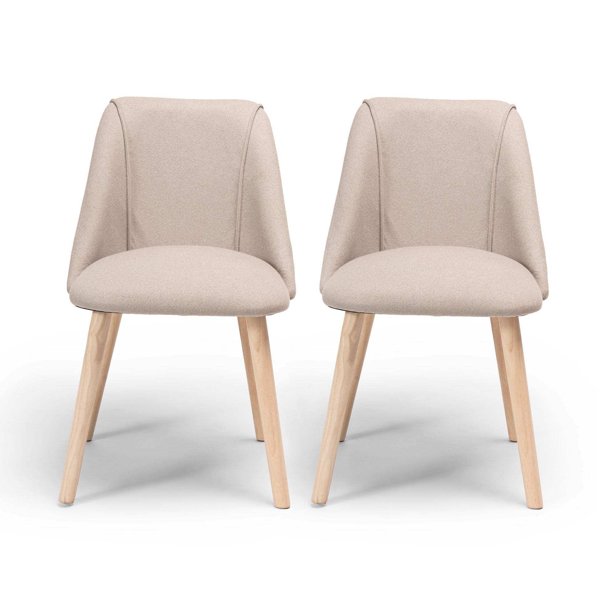 Freya Grey Twill Dining Chairs with Whitewash Legs - Laura James