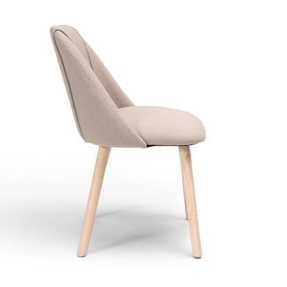 Freya Grey Twill Dining Chairs with Whitewash Legs - Laura James