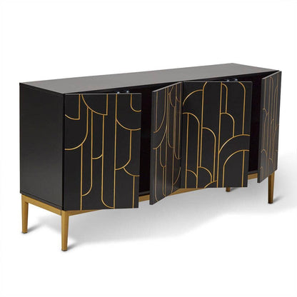 Gatsby Large 4 Door Sideboard – Noir Black