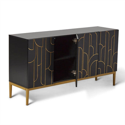 Gatsby Large 4 Door Sideboard – Noir Black