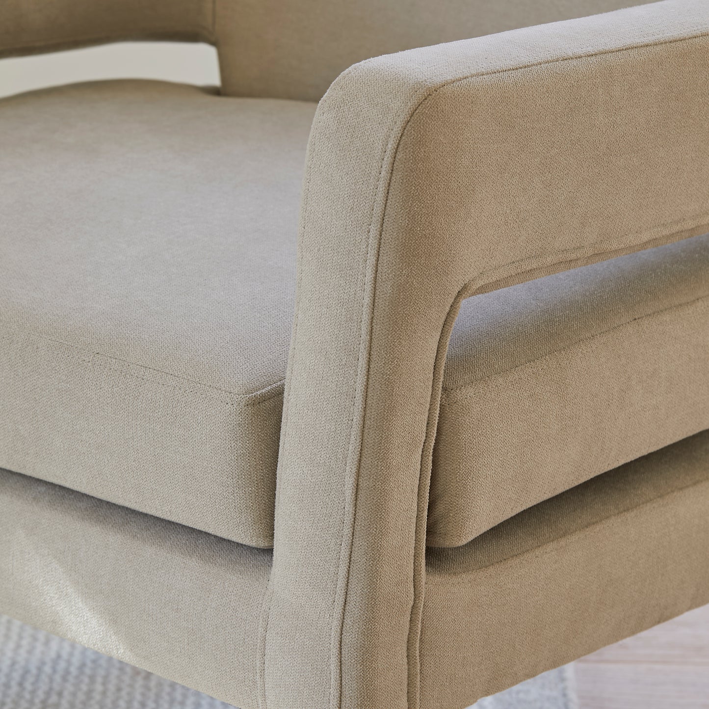 Grace Occasional Armchair - Soft Beige with Whitewash Oak Legs