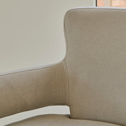 Grace Occasional Armchair - Soft Beige with Whitewash Oak Legs