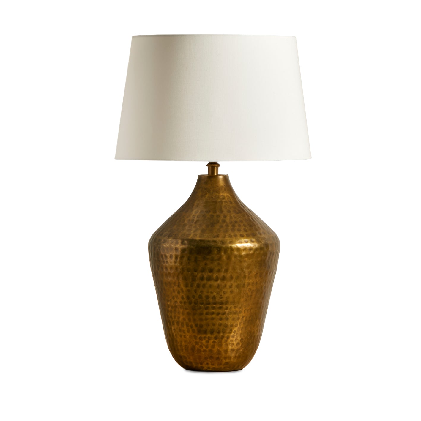 Gold Lamp with Snow White Shade - Laura James

