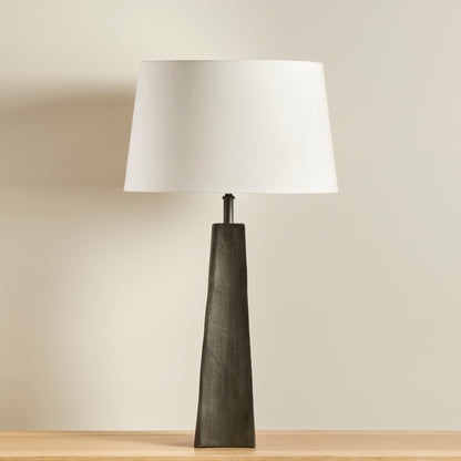 Helland Bronze Lamp with Coningsby 40cm Shade - Snow White