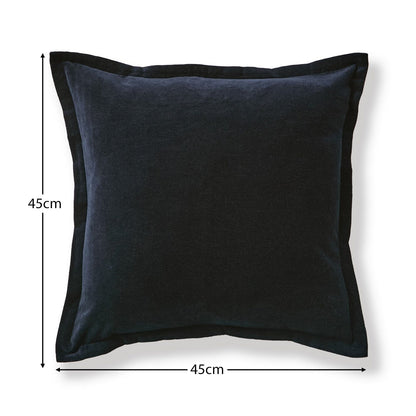 Holbeck 45x45cm Velvet Cushion Cover - Ink