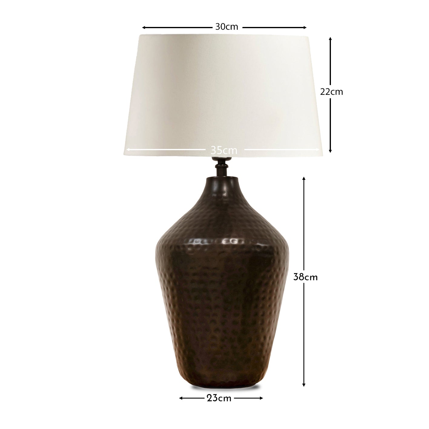 Hale Black Bronze Table Lamp with White Shade - Laura James

