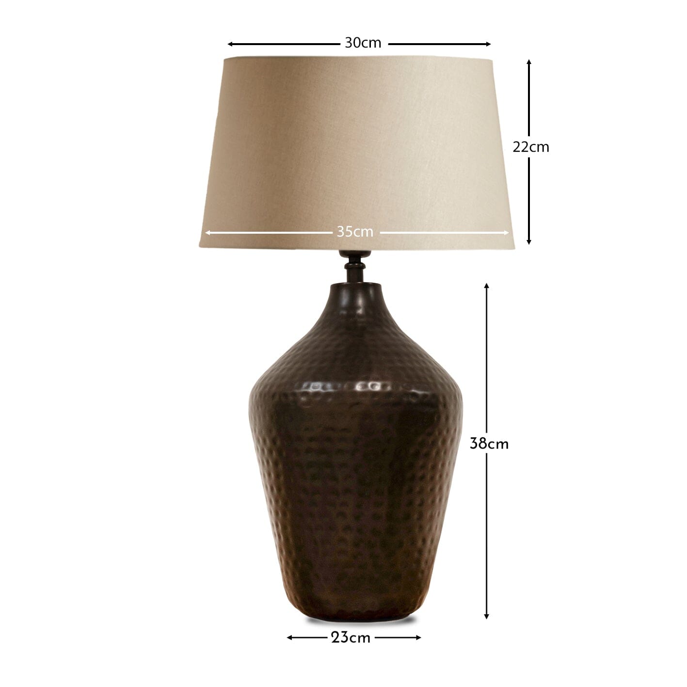 Hale Black Bronze Table Lamp with Taupe Shade - Laura James

