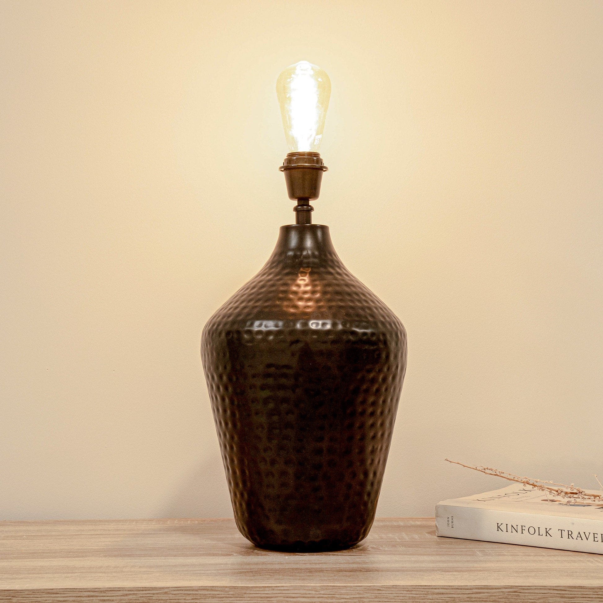 Hale Black Bronze Metal Lamp Base - Laura James